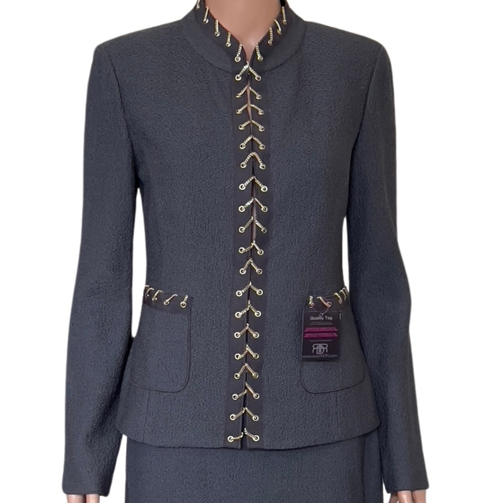 St. John Couture Charcoal Grey Jacket